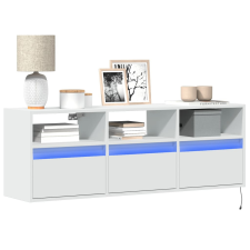 vidaXL fehér falra szerelhető TV-szekrény LED-lámpákkal 130x31x45 cm bútor