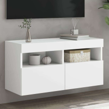 vidaXL fehér falra szerelhető TV-szekrény LED-lámpákkal 80x30x40 cm bútor