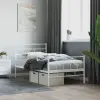 vidaXL Fehér fém ágykeret fej- és lábtámlával 100 x 190 cm