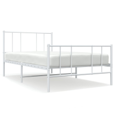 vidaXL fehér fém ágykeret fej- és lábtámlával 100 x 190 cm (352541) ágy és ágykellék