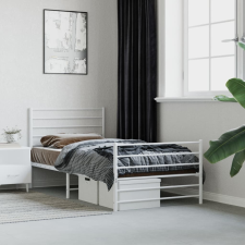 vidaXL fehér fém ágykeret fej- és lábtámlával 100x200 cm ágy és ágykellék