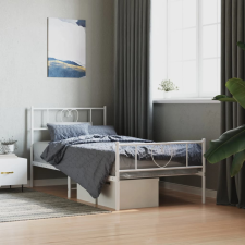 vidaXL fehér fém ágykeret fej- és lábtámlával 100x200 cm ágy és ágykellék