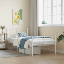 vidaXL fehér fém ágykeret fej- és lábtámlával 100x200 cm ágy és ágykellék