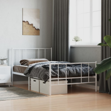 vidaXL fehér fém ágykeret fej- és lábtámlával 100x200 cm ágy és ágykellék