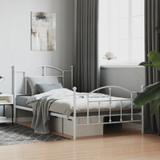 vidaXL fehér fém ágykeret fej- és lábtámlával 100x200 cm bútor