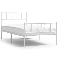 vidaXL fehér fém ágykeret fej- és lábtámlával 100x200 cm (355525) ágy és ágykellék