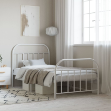 vidaXL fehér fém ágykeret fej- és lábtámlával 107 x 203 cm ágy és ágykellék