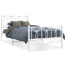 vidaXL fehér fém ágykeret fej- és lábtámlával 107 x 203 cm ágy és ágykellék