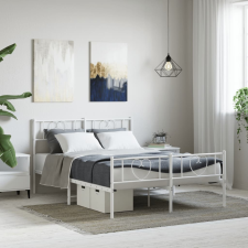 vidaXL fehér fém ágykeret fej- és lábtámlával 120 x 190 cm ágy és ágykellék