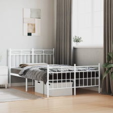 vidaXL fehér fém ágykeret fej- és lábtámlával 120 x 190 cm ágy és ágykellék