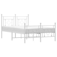 vidaXL fehér fém ágykeret fej- és lábtámlával 120 x 190 cm (374403) ágy és ágykellék