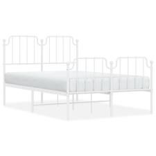 vidaXL fehér fém ágykeret fej- és lábtámlával 120 x 200 cm (373952) ágy és ágykellék
