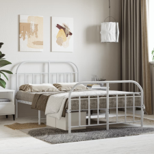 vidaXL fehér fém ágykeret fej- és lábtámlával 120x200 cm ágy és ágykellék