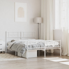 vidaXL fehér fém ágykeret fej- és lábtámlával 120x200 cm ágy és ágykellék