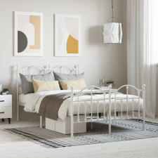 vidaXL fehér fém ágykeret fej- és lábtámlával 120x200 cm ágy és ágykellék