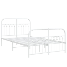 vidaXL fehér fém ágykeret fej- és lábtámlával 120x200 cm ágy és ágykellék