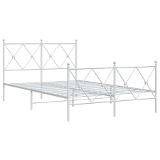 vidaXL fehér fém ágykeret fej- és lábtámlával 120x200 cm (376567) ágy és ágykellék