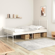vidaXL fehér fém ágykeret fej- és lábtámlával 135x190 cm ágy és ágykellék