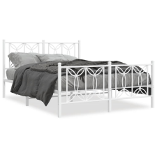 vidaXL fehér fém ágykeret fej- és lábtámlával 135x190 cm ágy és ágykellék
