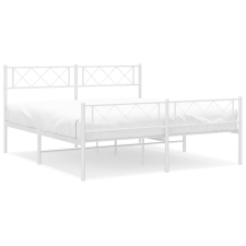 vidaXL fehér fém ágykeret fej- és lábtámlával 140x200 cm (372345) ágy és ágykellék