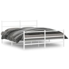 vidaXL fehér fém ágykeret fej- és lábtámlával 150 x 200 cm ágy és ágykellék