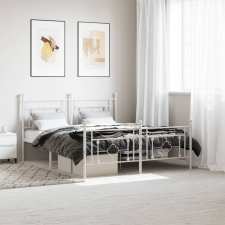 vidaXL fehér fém ágykeret fej- és lábtámlával 150x200 cm ágy és ágykellék