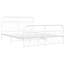 vidaXL fehér fém ágykeret fej- és lábtámlával 150x200 cm ágy és ágykellék