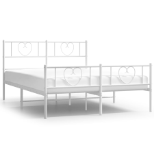 vidaXL fehér fém ágykeret fej- és lábtámlával 150x200 cm (355532) ágy és ágykellék