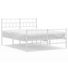vidaXL fehér fém ágykeret fej- és lábtámlával 150x200 cm (355728) ágy és ágykellék