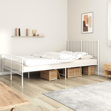 vidaXL fehér fém ágykeret fej- és lábtámlával 160x200 cm ágy és ágykellék
