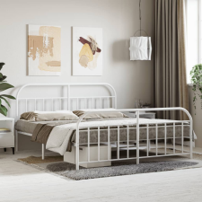 vidaXL fehér fém ágykeret fej- és lábtámlával 160x200 cm ágy és ágykellék
