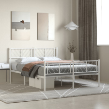 vidaXL fehér fém ágykeret fej- és lábtámlával 160x200 cm ágy és ágykellék