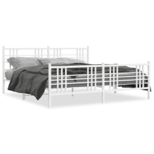 vidaXL fehér fém ágykeret fej- és lábtámlával 183 x 213 cm ágy és ágykellék