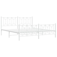 vidaXL fehér fém ágykeret fej- és lábtámlával 183 x 213 cm ágy és ágykellék