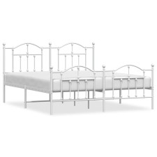 vidaXL fehér fém ágykeret fej- és lábtámlával 183 x 213 cm (353511) ágy és ágykellék
