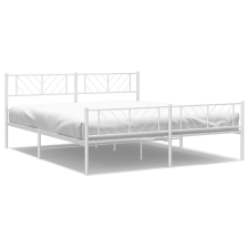 vidaXL fehér fém ágykeret fej- és lábtámlával 183 x 213 cm (372251) ágy és ágykellék