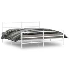 vidaXL fehér fém ágykeret fej- és lábtámlával 193 x 203 cm ágy és ágykellék