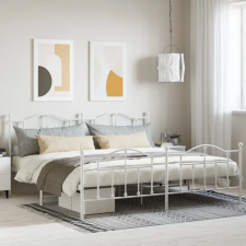 vidaXL fehér fém ágykeret fej- és lábtámlával 193 x 203 cm ágy és ágykellék