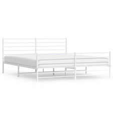 vidaXL fehér fém ágykeret fej- és lábtámlával 193 x 203 cm (352392) ágy és ágykellék