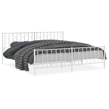vidaXL fehér fém ágykeret fej- és lábtámlával 200 x 200 cm (374511) ágy és ágykellék