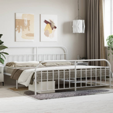 vidaXL fehér fém ágykeret fej- és lábtámlával 200x200 cm ágy és ágykellék