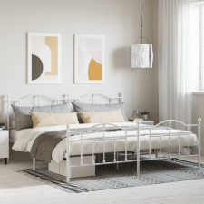 vidaXL fehér fém ágykeret fej- és lábtámlával 200x200 cm ágy és ágykellék