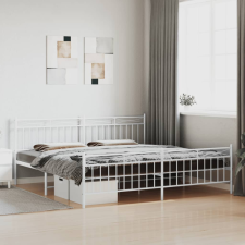 vidaXL fehér fém ágykeret fej- és lábtámlával 200x200 cm ágy és ágykellék