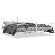 vidaXL fehér fém ágykeret fej- és lábtámlával 200x200 cm ágy és ágykellék