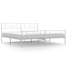 vidaXL fehér fém ágykeret fej- és lábtámlával 200x200 cm (355341) ágy és ágykellék
