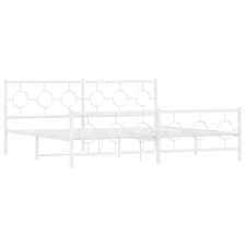 vidaXL fehér fém ágykeret fej- és lábtámlával 200x200 cm (376300) ágy és ágykellék