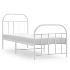 vidaXL fehér fém ágykeret fej- és lábtámlával 75 x 190 cm (353692) ágy és ágykellék