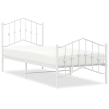 vidaXL fehér fém ágykeret fej- és lábtámlával 80 x 200 cm (373847) ágy és ágykellék
