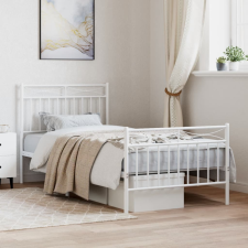 vidaXL fehér fém ágykeret fej- és lábtámlával 90 x 190 cm ágy és ágykellék