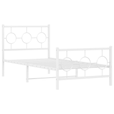 vidaXL fehér fém ágykeret fej- és lábtámlával 90 x 190 cm (376285) ágy és ágykellék